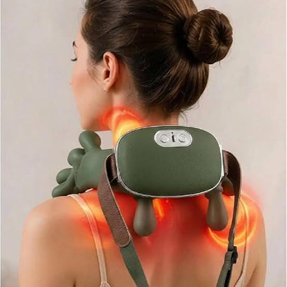 Electric Neck and Shoulder Massager with Heat: 4D Simulated Finger Kneading Back Massager for Trapezius Muscle & Deep Tissue Pain Relief