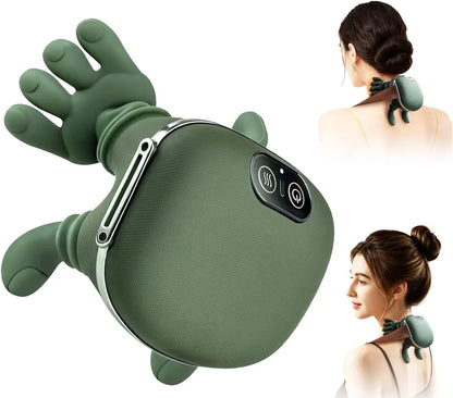 Electric Neck and Shoulder Massager with Heat: 4D Simulated Finger Kneading Back Massager for Trapezius Muscle & Deep Tissue Pain Relief