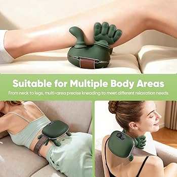 Electric Neck and Shoulder Massager with Heat: 4D Simulated Finger Kneading Back Massager for Trapezius Muscle & Deep Tissue Pain Relief